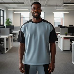 Camiseta personalizada 100% algodón para hombre, oversize, con hombros caídos, de alta densidad (280 GSM), bicolor, estilo streetwear, elegante. - Product Image 3