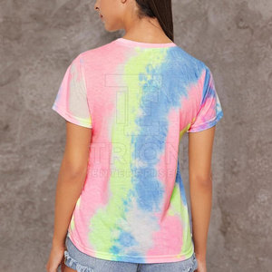 Camiseta Tie Dye Lisa y Sólida, Cómoda, Talla Grande, Ropa Casual para Mujer, Camiseta Tie Dye a Precio Razonable - Product Image 2