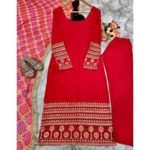 Hermosa ropa de fiesta para mujer Top Bottom Dupatta Set con bordado Work - Product Image 3