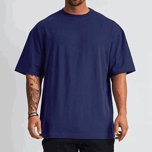 เสื้อยืดคอกลมแขนสั้นทรงโอเวอร์ไซส์สำหรับผู้ชาย ผ้าฝ้ายเจอร์ซีย์ถัก 100% สีพื้น สไตล์ลำลอง ดีไซน์เรียบง่าย - Product Image 6