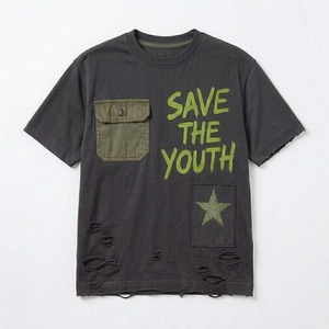 Premium Distressed Streetwear T-<b>shirt</b> With <b>Patchwork</b> Design Breathable Cotton Custom Print Perfect For Brands And Bulk - Product Image 4