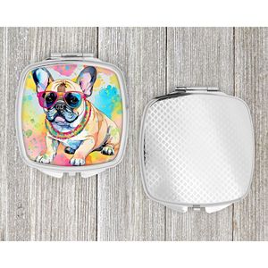 <b>French</b> <b>Bulldog</b> Hippie Dawg Compact Folding Handheld Makeup Mirror Decorative Travel Mirror for Women Girls Pocket-sized <b>Gifts</b> - Product Image 4