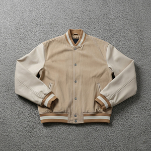 Custom Embroidered <b>Men</b> Varsity <b>Jacket</b> Wool Leather Letterman <b>Baseball</b> <b>Jacket</b> OEM ODM Private Label Sportswear Manufacturer - Product Image 1