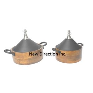 Guisos aislados de doble pared para servir ollas calientes de bambú, suministros de comida para restaurante de Hotel con cesta de madera de bambú - Product Image 5