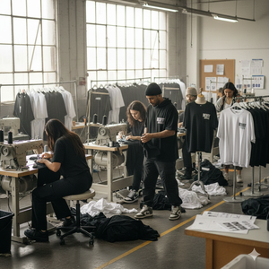 เสื้อยืดสีพื้นคุณภาพสูงราคาส่ง เสื้อผ้าสตรีทแวร์ขายส่งตามความต้องการของลูกค้า พิมพ์ลายโลโก้บนเสื้อยืด - Product Image 4