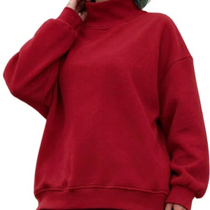 Sudadera de cuello simulado extragrande para mujer, ajuste relajado, manga larga, tela premium, moda otoño-invierno, venta al por mayor - Product Image 1
