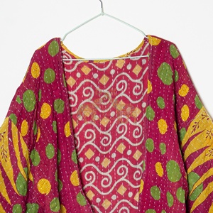 Nouvelle arrivée, robe kimono en coton de style traditionnel Kantha, veste vintage, robe bohème pour femmes - Product Image 2