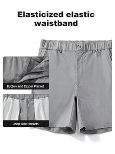 Bermudas de Algodón Súper Suaves para Hombre, Pantalones Cortos Chinos Personalizables de Cintura Media, Elásticos en 4 Direcciones, Impermeables, Estilo Casual - Product Image 2