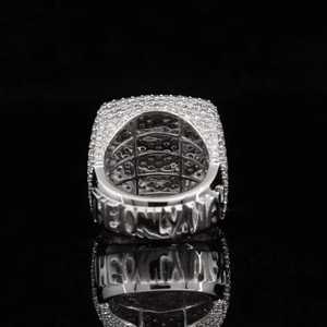 925 Sterling <b>Silver</b> Moissanite Diamond <b>Ring</b> VVS Round Brilliant Cut Hip Hop Luxury Iced Out Bling <b>Mens</b> Statement <b>Ring</b> - Product Image 3