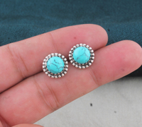 Boucles d'oreilles pendantes en argent sterling 925 avec turquoise et lavande naturelle, sertissage clos, qualité AAA, pierres précieuses certifiées de luxe pour femme, mariage