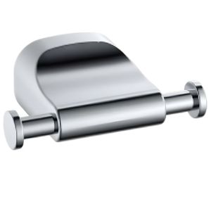 Wall Mounted Chrome Metal Modern Double <b>Hooks</b> <b>Bathroom</b> Robe <b>Hooks</b> with Eco-Friendly Corrosion Prevention and Easy Cleaning - Product Image 1