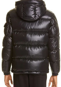 Veste d'hiver unisexe noire à capuche, rembourrée de duvet, coupe-vent, fermeture éclair, style décontracté, coupe régulière - Product Image 2