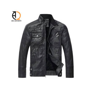 Chaqueta de Cuero de Talla Grande al por Mayor para Uso en Exteriores, Chaqueta de Cuero con Cuello Vuelto para Hombre - Product Image 4
