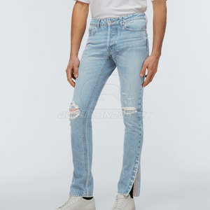Trendy Fashion Inspired Casual <b>Men</b> Straight Jeans Pant <b>Stretch</b> Comfort Fabric Lightweight Breathable Street Style Modern Look - Product Image 3