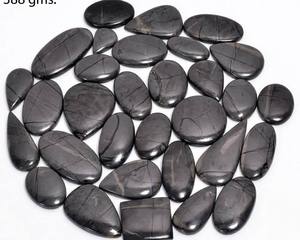Aamna Gems Lot de cabochons en hyperstène naturel mélangé, pierres précieuses brutes polies, coupe ovale noire, qualité supérieure pour la fabrication de bijoux - Product Image 2