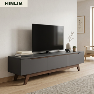 Modern Durable <b>Mini</b> <b>TV</b> Stand 1.8m Laminated Board Walnut Black Modern Classic Design Storage Cabinet Living Room Furniture Fits - Product Image 5