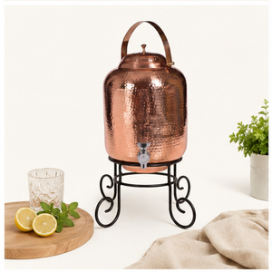 Dispensador de Agua de Cobre Puro Hecho a Mano, con Beneficios Ayurvédicos para la Salud, Tanque de Agua de Cobre, Olla para Agua Matki - Product Image 6