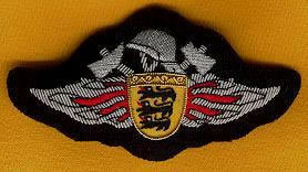 Insignia Bordada Personalizada GERMAN BADGE FIRE WINGS con Ancla y Corona de Laurel, Parche de Tela Cosido para Uniforme o Prenda - Product Image 3
