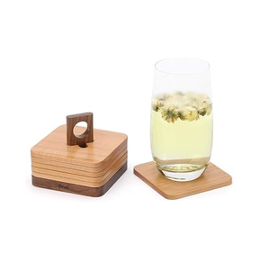 Sous-verres en bois à sublimation avec support, tapis de tasse à café, sous-verres pour boissons, prix usine abordable - Product Image 1
