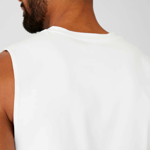 Débardeur de sport pour homme en coton et polyester 180 GSM, logo personnalisé, uni, sans manches, pour musculation et fitness - Product Image 4
