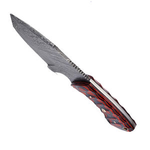 Couteau de chasse forgé à la main en acier Damas avec lame à motifs pour usage sur le terrain, couteau à dépecer haut de gamme en acier Damas - Product Image 4