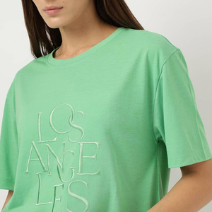 Camiseta Bordada Personalizada de Alta Calidad para Mujer, Algodón de Alta Calidad, Corte Holgado, Moda Casual para Uso Diario - Product Image 6
