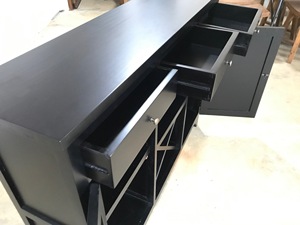 An Elegant Beautifully Crafted Modern 3-SECTION wine <b>cabinet</b> combining stylish storage made from Mahogany Wood - Product Image 5