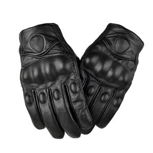 Guantes de Motocicleta de Cuero Genuino Vintage para Hombre, Guantes Deportivos de Protección para Ciclismo y Carreras - Product Image 2