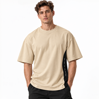 T-shirt ample à épaules tombantes pour homme, 100 % coton tricoté, respirant et écologique, idéal pour les vêtements streetwear personnalisés