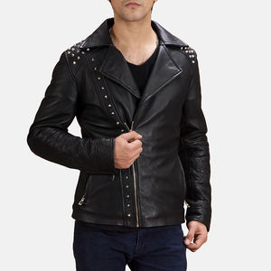 Veste en cuir pour homme 100% cuir de vache véritable, nouveau style élégant, effet peau de crocodile, style vintage, veste en toile pour l'automne - Product Image 1