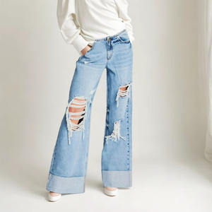 Jeans de Cintura Baja y Corte Holgado con Paneles en Contraste, Bolsillos Grandes, Cinturón de Lazo de Algodón, Jeans Holgados - Product Image 5