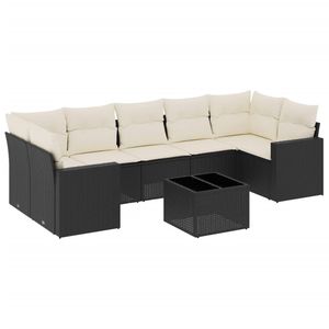 Conjunto de 8 Muebles de Jardín Elegantes en Color Blanco Crema y Negro - Product Image 2