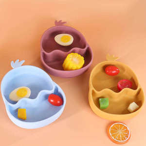 ODM OEM 2026 Tazón de Silicona Ecológico con Forma de Pájaro, Base de Succión, Patrón Impreso, Material Flexible de Grado Alimenticio para Niños Pequeños - Product Image 1
