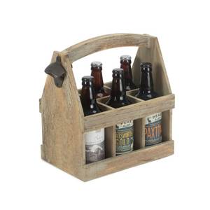 Porte-bouteilles en bois personnalisé avec ouvre-bouteille pour les fêtes de bar - Product Image 2