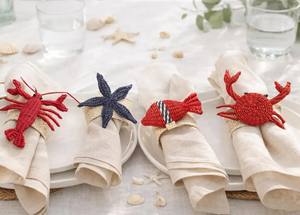 แหวนรองผ้าเช็ดปากริมชายหาด ของตกแต่งโต๊ะบ้านริมชายหาด - Product Image 3