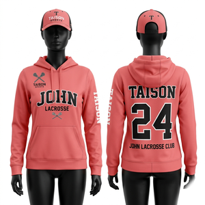 Sudadera con capucha de lacrosse para mujer, 320 GSM, tela suave de poliéster y spandex, color morado, atlética, premium, 320 GSM, forro polar de algodón y poliéster. - Product Image 3