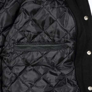 Veste universitaire personnalisée en promotion, col rond, logo sur le devant, tissu en laine, cuir véritable, écologique, respirante, hiver, adultes - Product Image 3