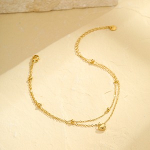 Hot Selling Dainty Heart Charm <b>Beach</b> Anklet Anklets for Women 18K Gold - Product Image 5