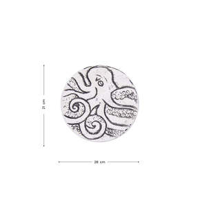 Octopus Design Graved Silver Finished <b>Coaster</b> Ideal For Gift Presentation Party Favors Special Occasions And Elegant <b>Table</b> Decor - Product Image 5