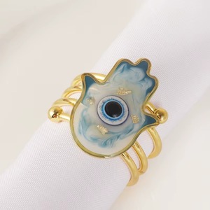 แหวนรองจานลายตาปีศาจพร้อมดีไซน์นาซาร์สีน้ำเงินสำหรับตกแต่งโต๊ะอาหาร สร้างบรรยากาศทางจิตวิญญาณ ใช้สำหรับจัดโต๊ะและเป็นของขวัญ - Product Image 5