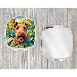 Irish Terrier Sunflowers Compact Folding Handheld <b>Makeup</b> <b>Mirror</b> for Women Travel Decorative Pocket <b>Mirror</b> Gift for Girls - Product Image 4