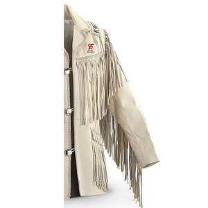 Solid Trader Real <b>Suede</b> Fringe Leather <b>Jacket</b> Cowboy Tassel Style Breathable Fabric Modern Western Wear For Unisex - Product Image 6