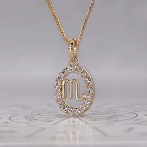 Amuleto del Zodiaco Escorpio en Oro Amarillo con Diseño de Halo de Diamantes - Product Image 5