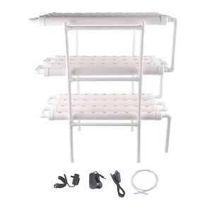 Kit di Coltivazione Idroponica da Pavimento con 108 Gusci per Semi, Tubi in PVC e Irrigazione Aeroponica per Coltivazione di Piante Senza Suolo - Product Image 1