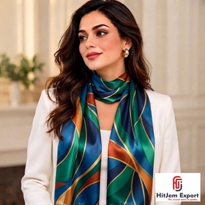 Custom Printed Long <b>Scarf</b> Soft Fabric <b>White</b> Label Private Label OEM ODM Textile Manufacturer Fashion Supply - Product Image 3