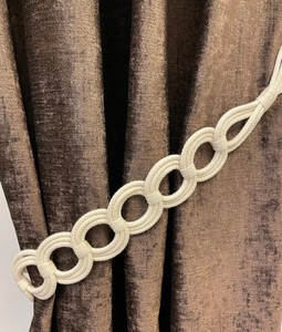 Natural Cotton Rope <b>Curtain</b> Tie Backs, Nautical Decor, Beach Decor, Navy Blue Tie Back - Product Image 2