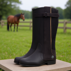 Polainas de equitación de cuero sintético para mujer, duraderas, protección para las piernas, equipo de equitación, polainas de vaquero - Product Image 3