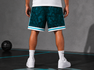 Shorts de basket-ball personnalisés, uniforme d'équipe, tissu polyester respirant et anti-humidité, logos brodés personnalisés, nom de l'équipe imprimé - Product Image 2