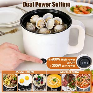 Olla Eléctrica de Doble Potencia 300W/600W de 1.8L con Revestimiento Interior de Cerámica y Apagado Automático, Vaporera Multifuncional con Rejilla para Cocinar al Vapor - Product Image 5
