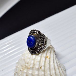 Wholesale Natural <b>Lapis</b> <b>Lazuli</b> 925 Sterling Silver Handmade Oval Blue Gemstone Vintage Boho Signet <b>Ring</b> Custom Bezel Setting - Product Image 3